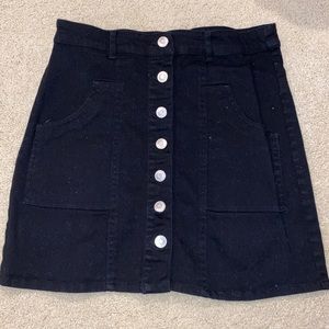 Black button down altar’d state skirt